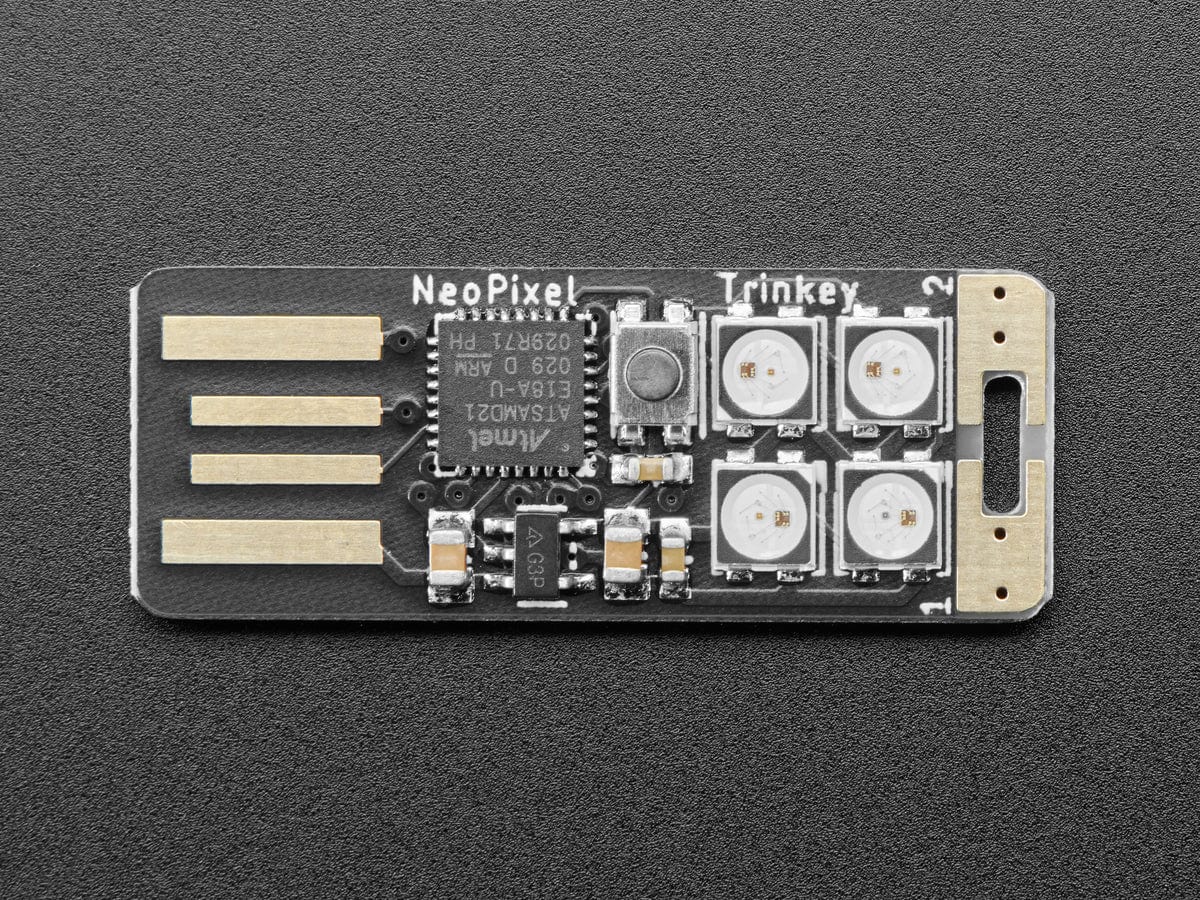 Adafruit Neo Trinkey - SAMD21 USB Key with 4 NeoPixels - The Pi Hut