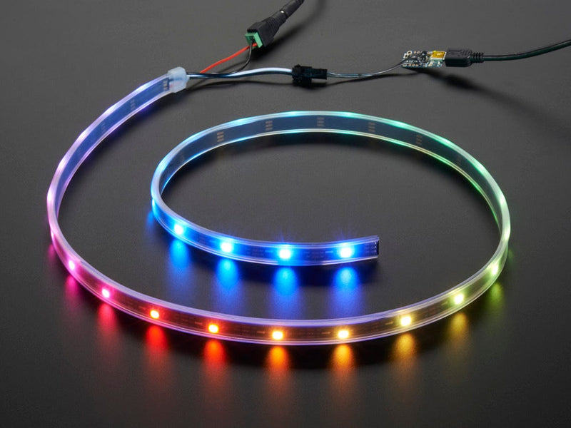 Adafruit NeoPixel LED Strip Starter Pack - 30 LED meter - Black - The Pi Hut