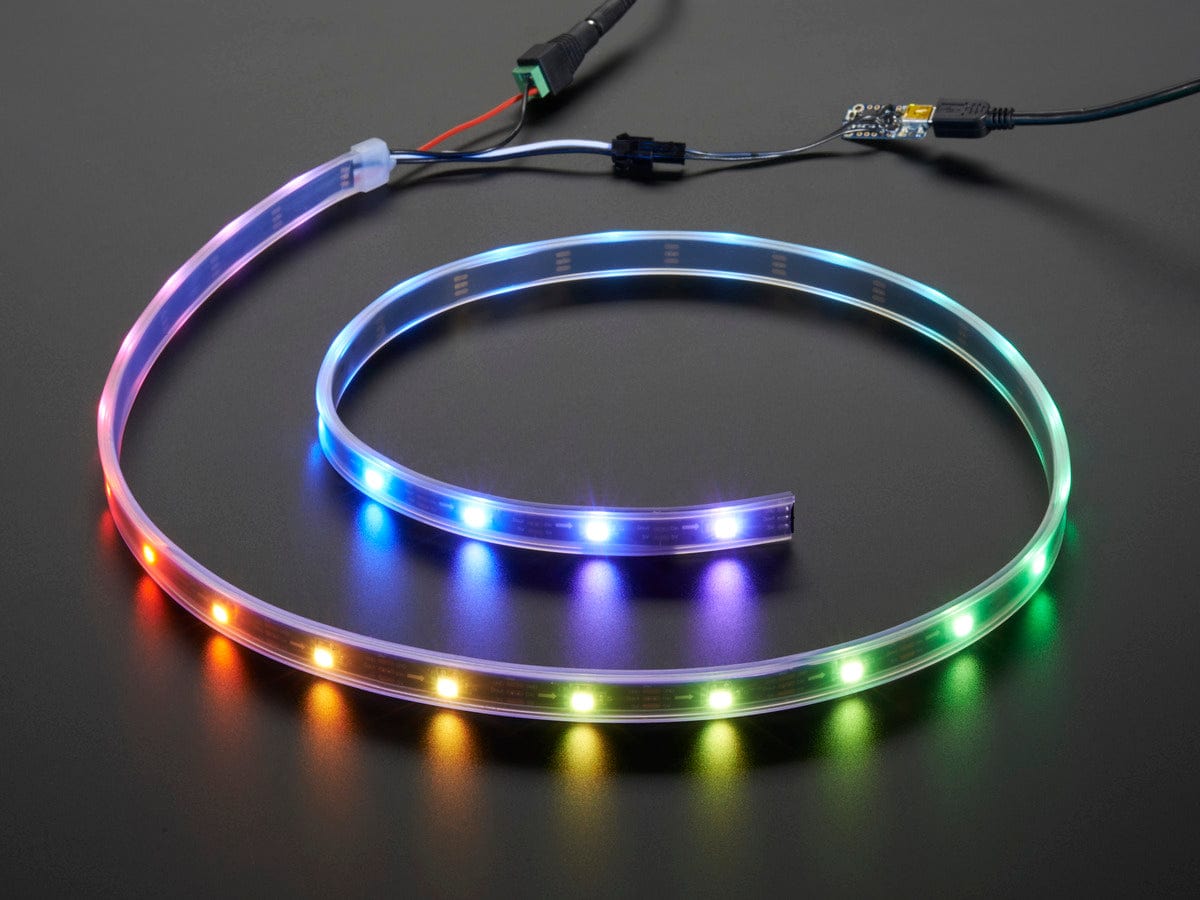 Adafruit NeoPixel LED Strip Starter Pack - 30 LED meter - Black - The Pi Hut