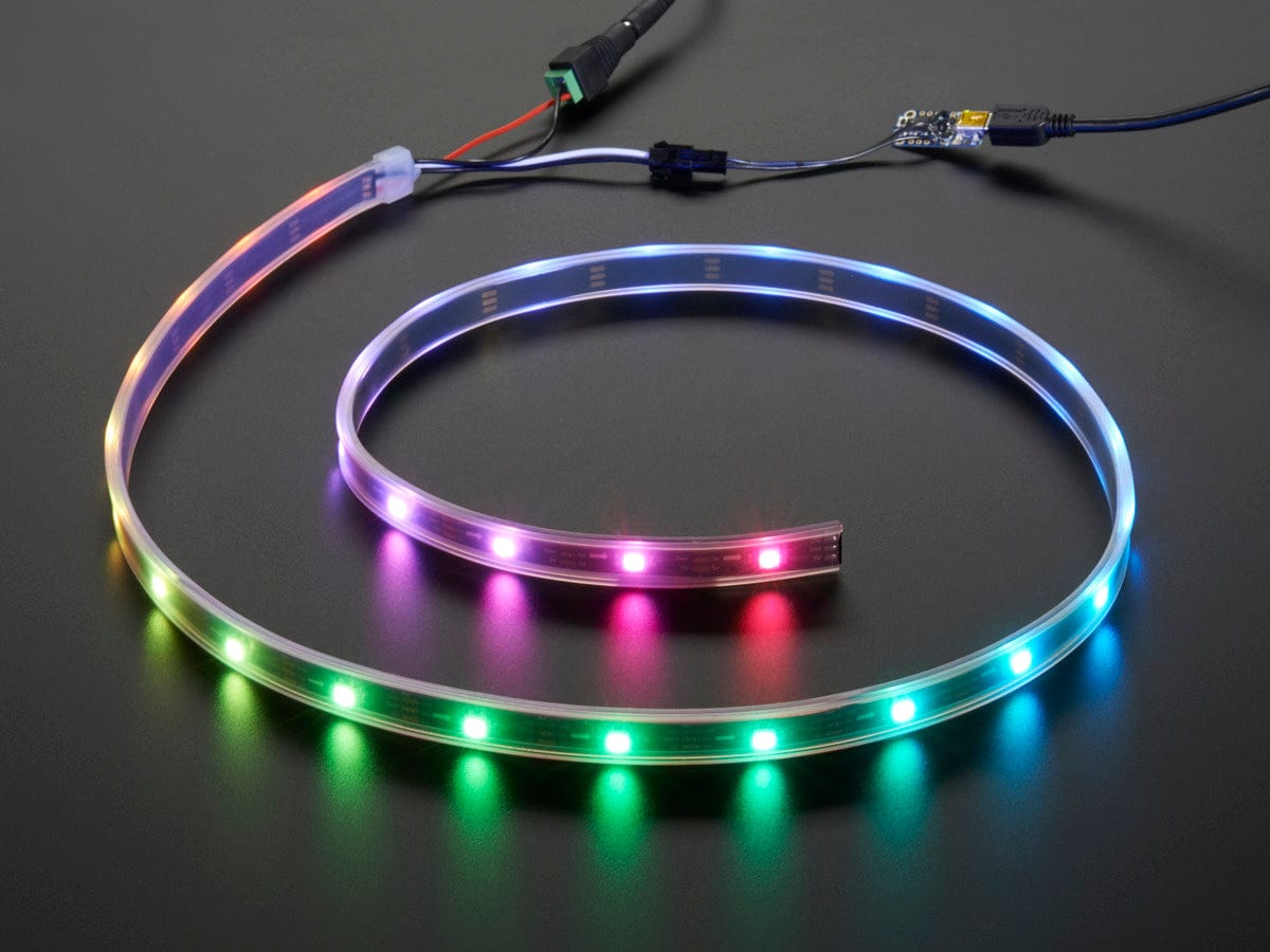 Adafruit NeoPixel LED Strip Starter Pack - 30 LED meter - Black - The Pi Hut