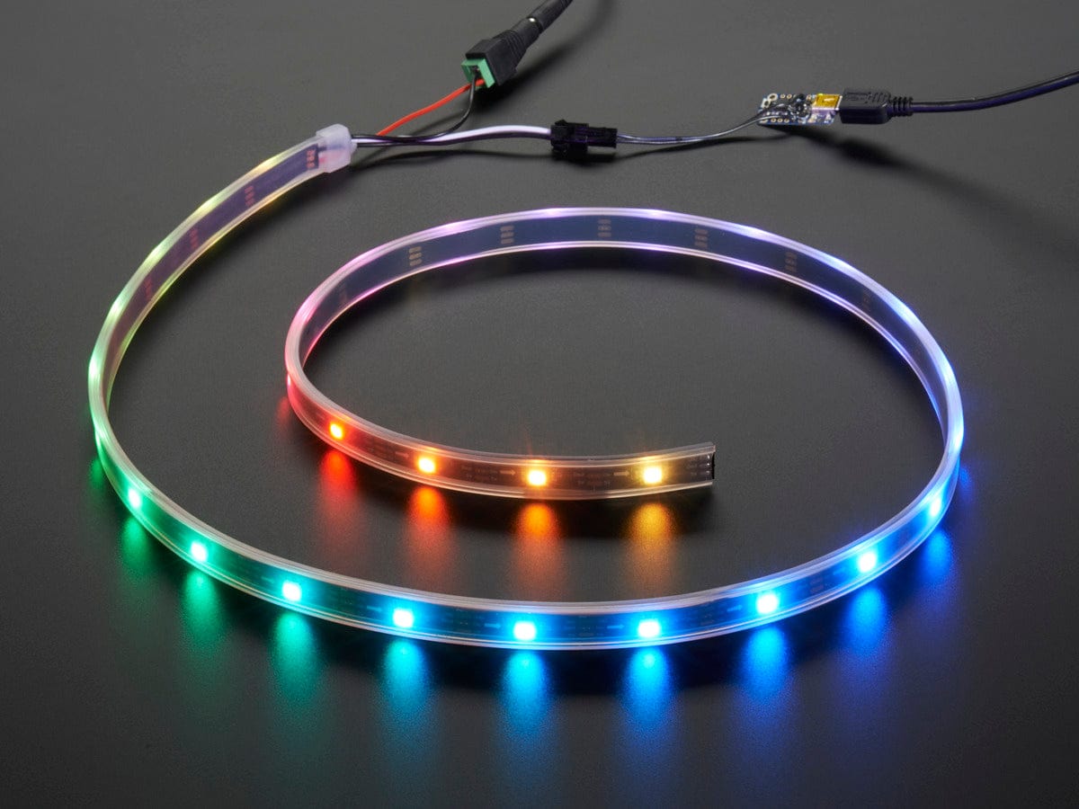 Adafruit NeoPixel LED Strip Starter Pack - 30 LED meter - Black - The Pi Hut