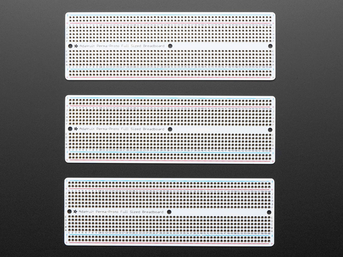 Adafruit Perma-Proto Full-sized Breadboard PCB - 3 Pack! - The Pi Hut