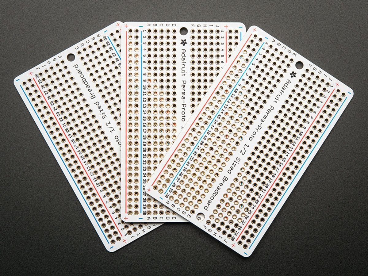 Adafruit Perma-Proto Half-sized Breadboard PCB - 3 Pack! - The Pi Hut