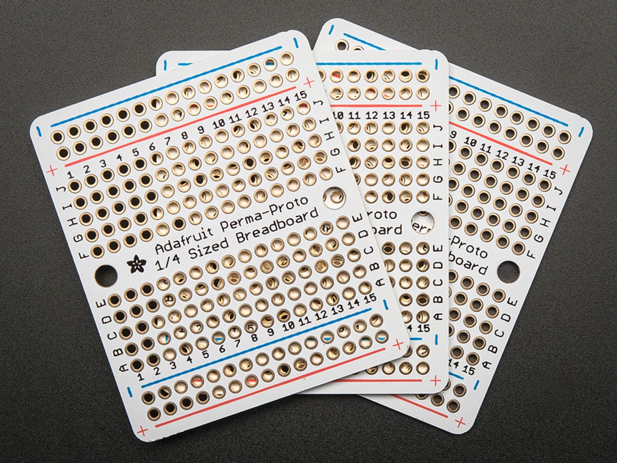 Adafruit Perma-Proto Quarter-sized Breadboard PCB - 3 Pack! - The Pi Hut