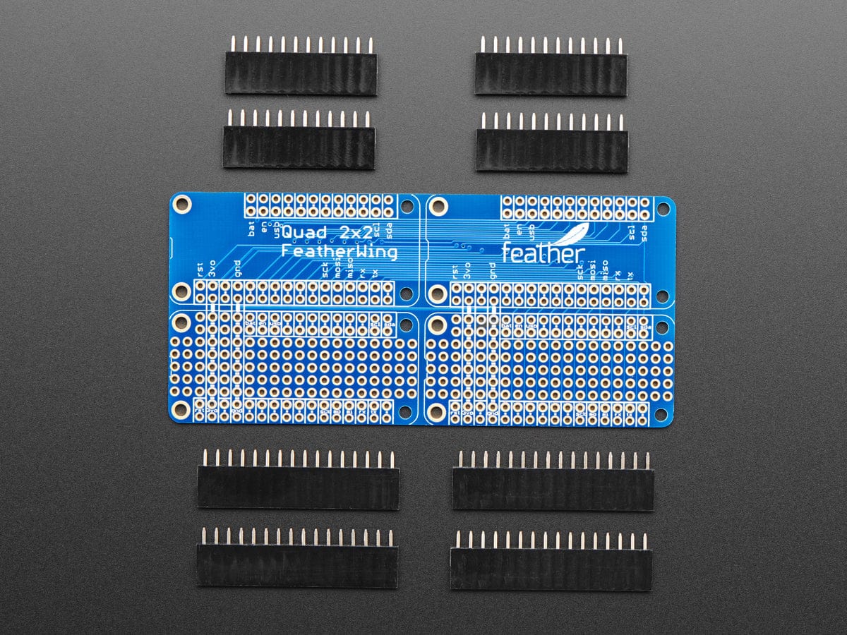 Adafruit Quad 2x2 FeatherWing Kit with Headers - The Pi Hut