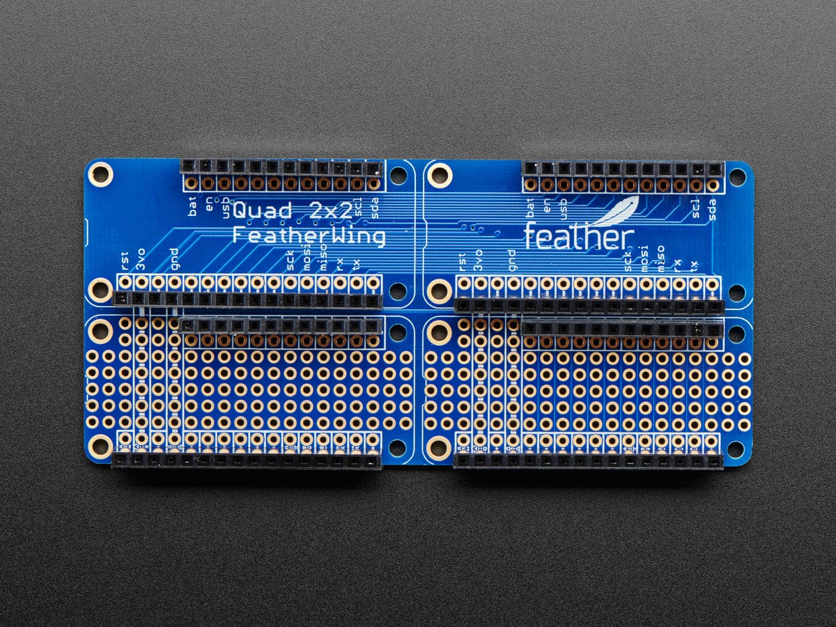 Adafruit Quad 2x2 FeatherWing Kit with Headers - The Pi Hut