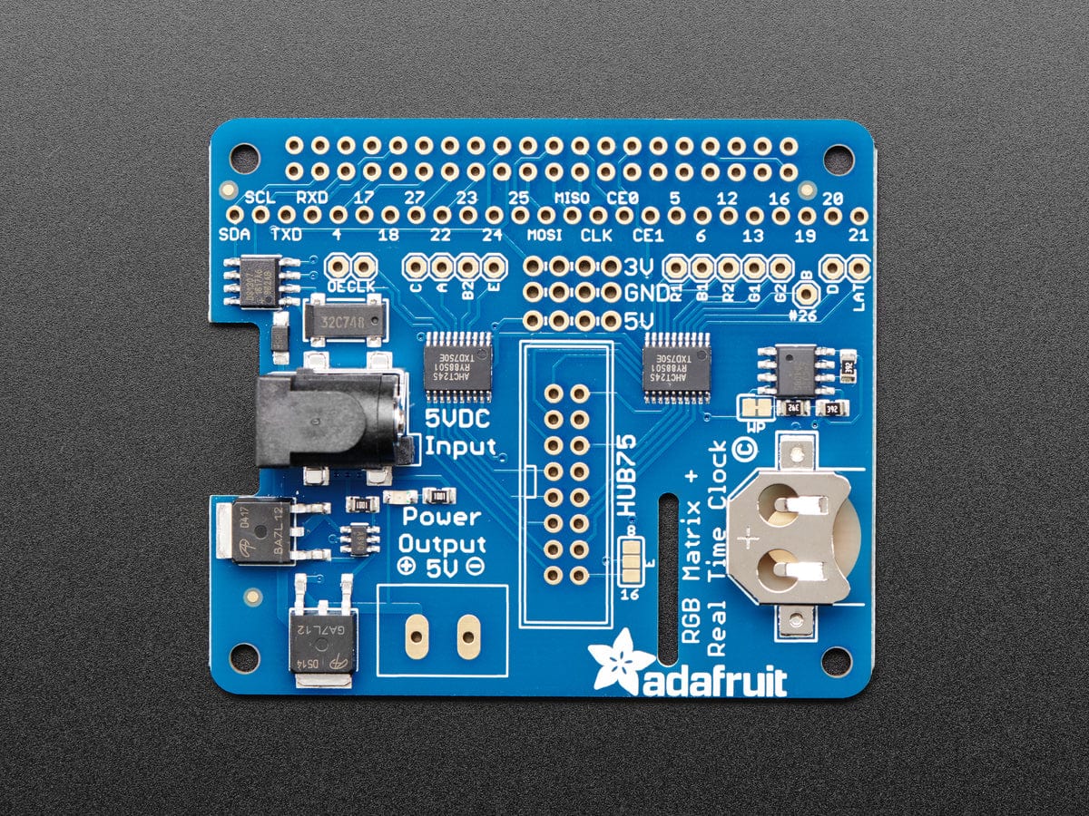 Adafruit RGB Matrix HAT + RTC for Raspberry Pi - Mini Kit - The Pi Hut