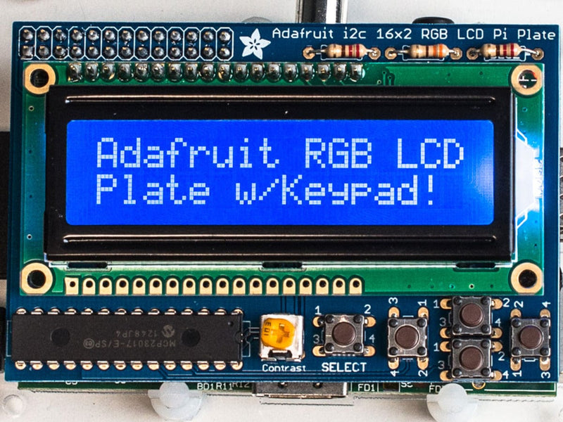 Adafruit RGB Negative 16x2 LCD+Keypad Kit for Raspberry Pi - The Pi Hut