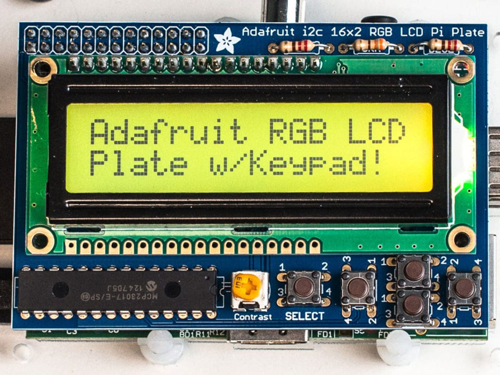 Adafruit RGB Positive 16x2 LCD+Keypad Kit for Raspberry Pi - The Pi Hut