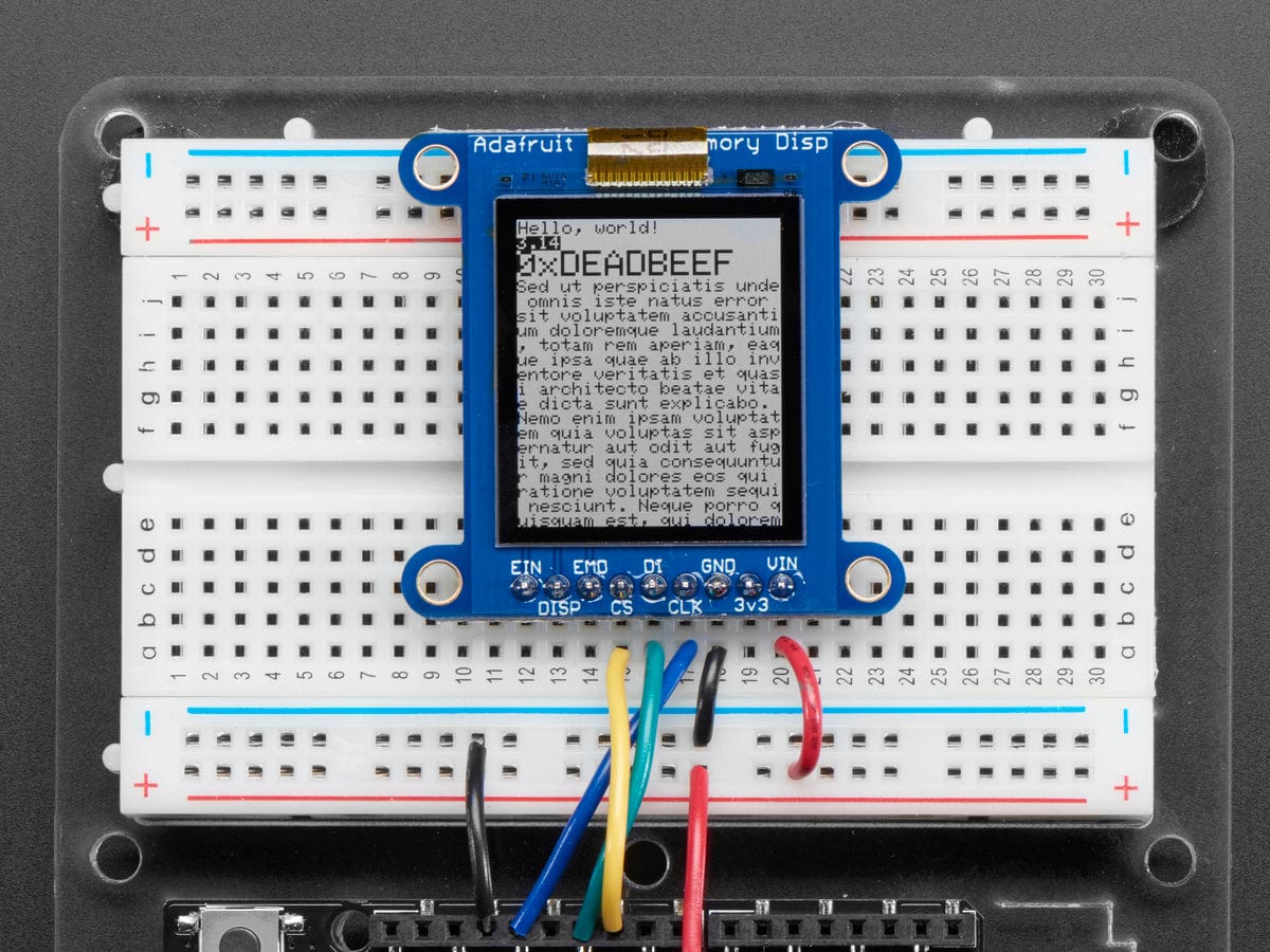 Adafruit SHARP Memory Display Breakout - 1.3" 168x144 Monochrome - The Pi Hut