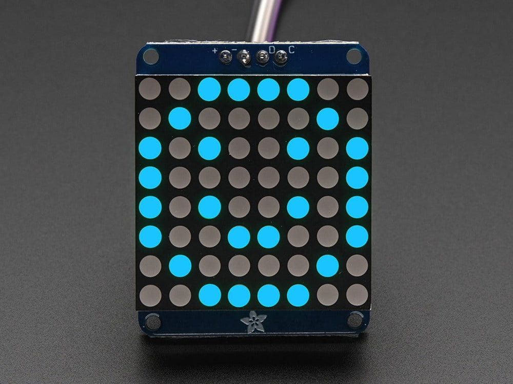 Adafruit Small 1.2" 8x8 LED Matrix w/I2C Backpack - Blue - The Pi Hut