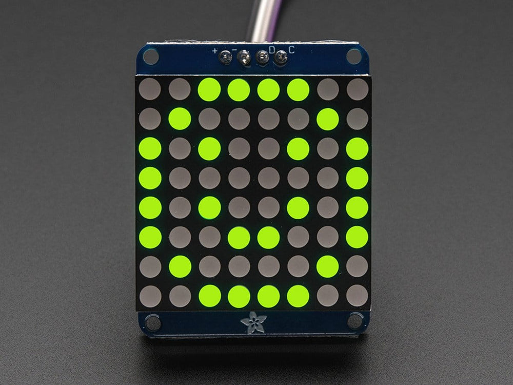 Adafruit Small 1.2" 8x8 LED Matrix w/I2C Backpack - Yellow-Green - The Pi Hut