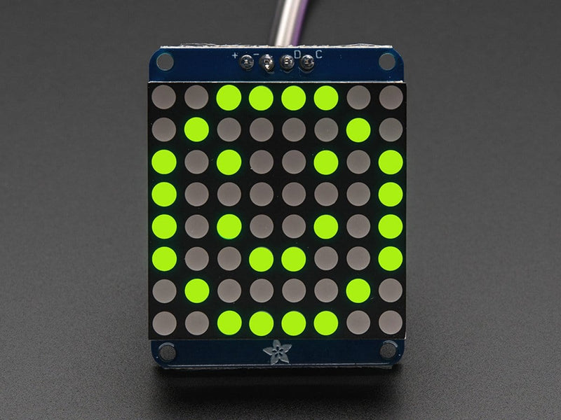 Adafruit Small 1.2" 8x8 LED Matrix w/I2C Backpack - Yellow-Green - The Pi Hut