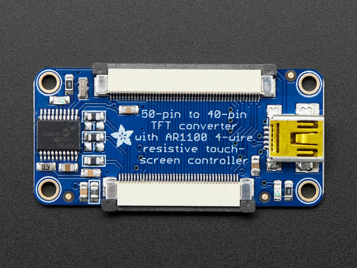 Adafruit TFT 50pin to 40pin + AR1100 Touchscreen Adapter - The Pi Hut