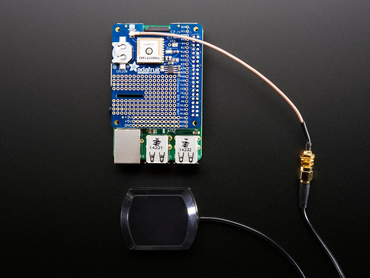 Adafruit Ultimate GPS HAT for Raspberry Pi A+/B+/Pi 2/3/Pi 4 - The Pi Hut