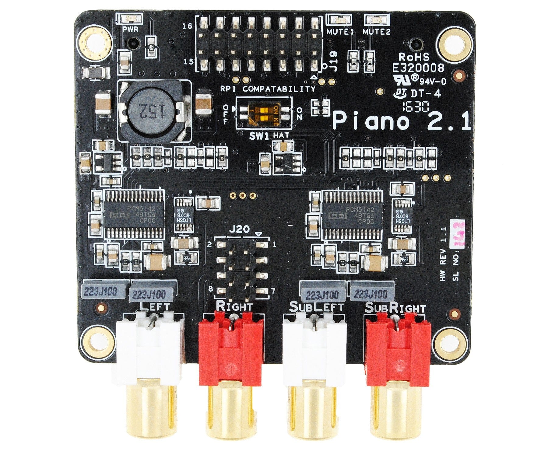 Allo Piano 2.1 "Slave" DAC w/ Subwoofer Out - The Pi Hut