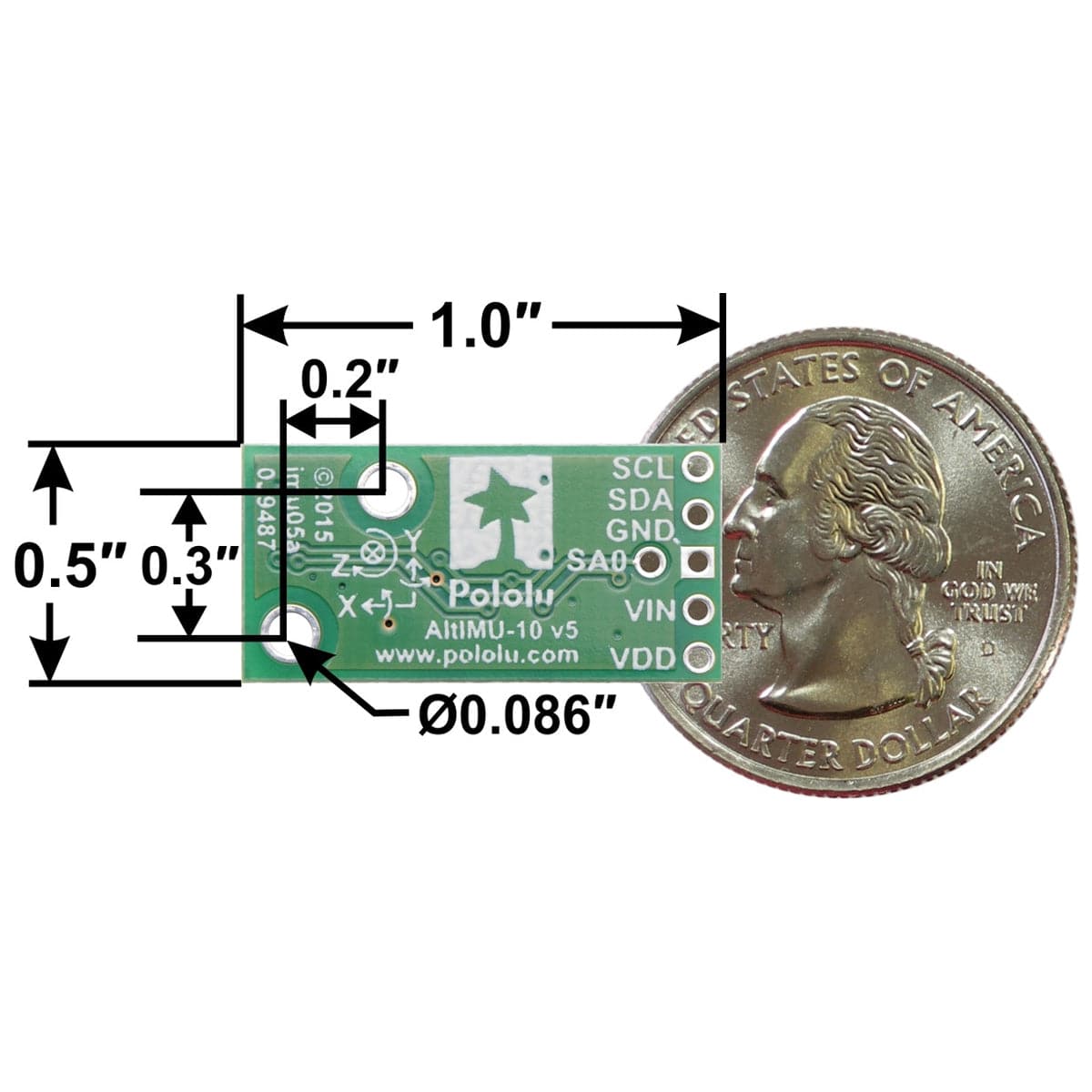 AltIMU-10 v5 Gyro, Accelerometer, Compass & Altimeter - The Pi Hut