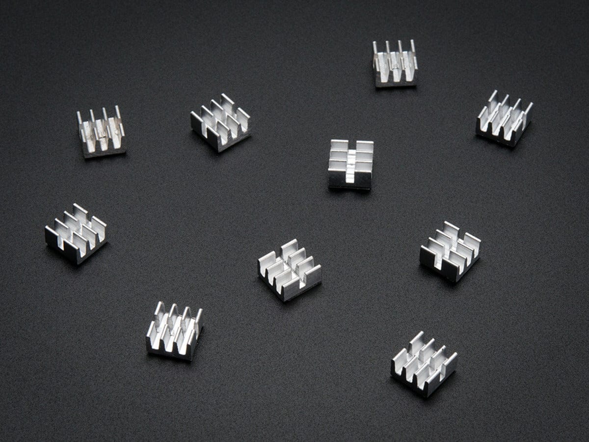 Aluminum SMT Heat Sinks 10 Pack - 0.25"x0.25" x 0.15" tall - The Pi Hut