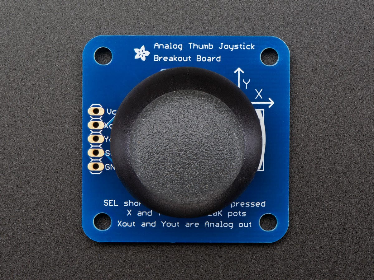 Analog 2-axis Thumb Joystick with Select Button + Breakout Board - The Pi Hut