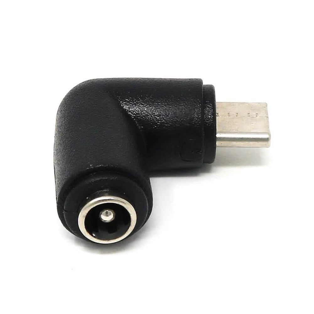 Angled USB-C to 2.1mm Barrel Jack Adapter