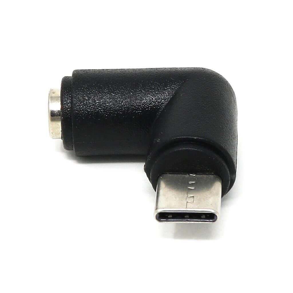 Angled USB-C to 2.1mm Barrel Jack Adapter - The Pi Hut