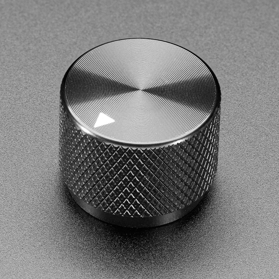 Anodized Aluminium Machined Knob - Black - 20mm Diameter - The Pi Hut