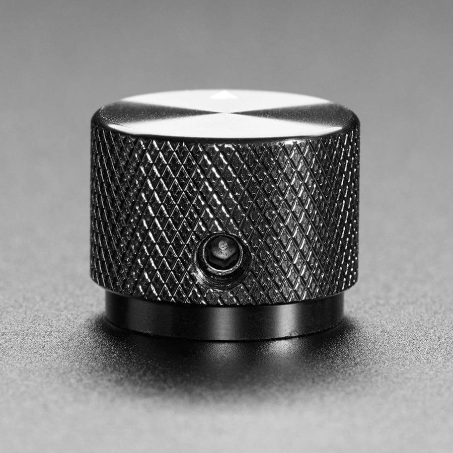 Anodized Aluminium Machined Knob - Black - 20mm Diameter - The Pi Hut