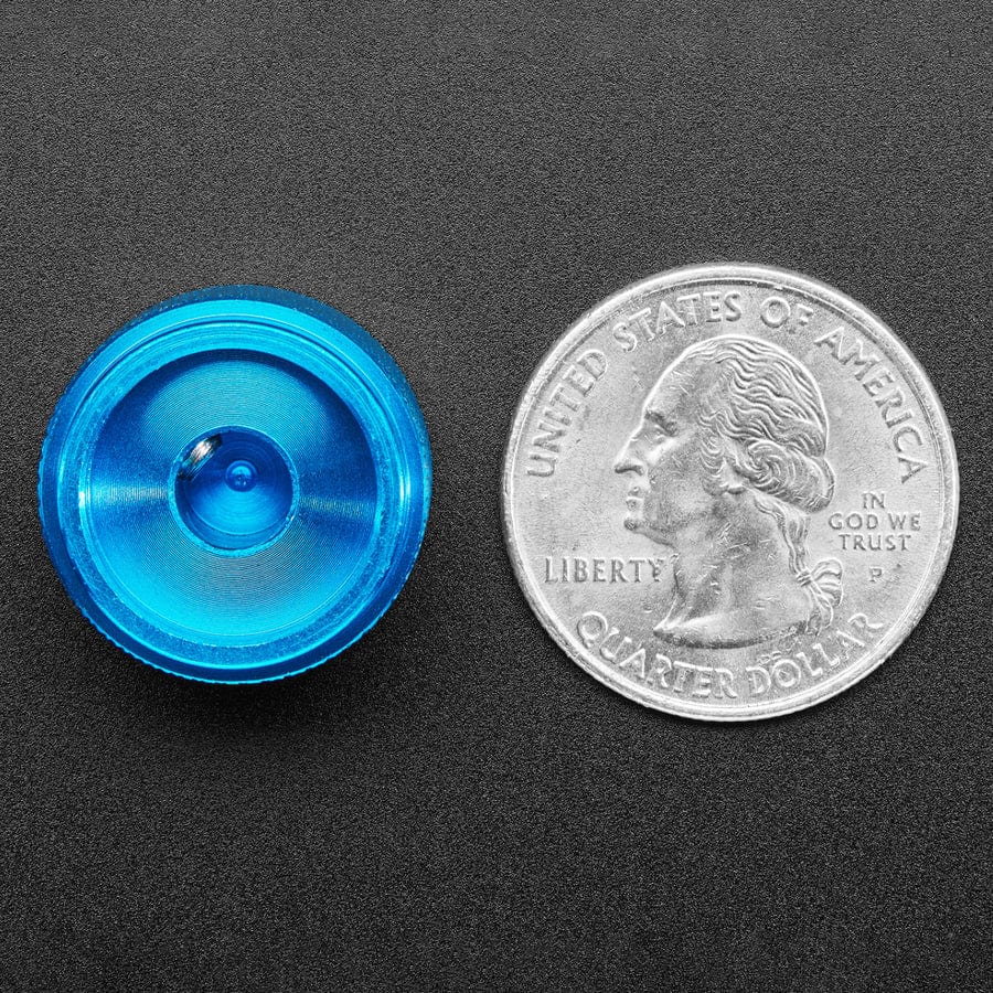 Anodized Aluminium Machined Knob - Blue - 20mm Diameter - The Pi Hut