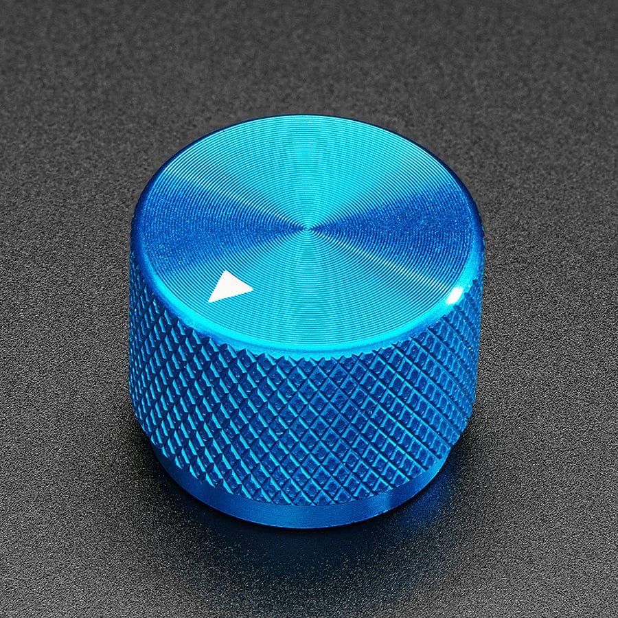 Anodized Aluminium Machined Knob - Blue - 20mm Diameter - The Pi Hut