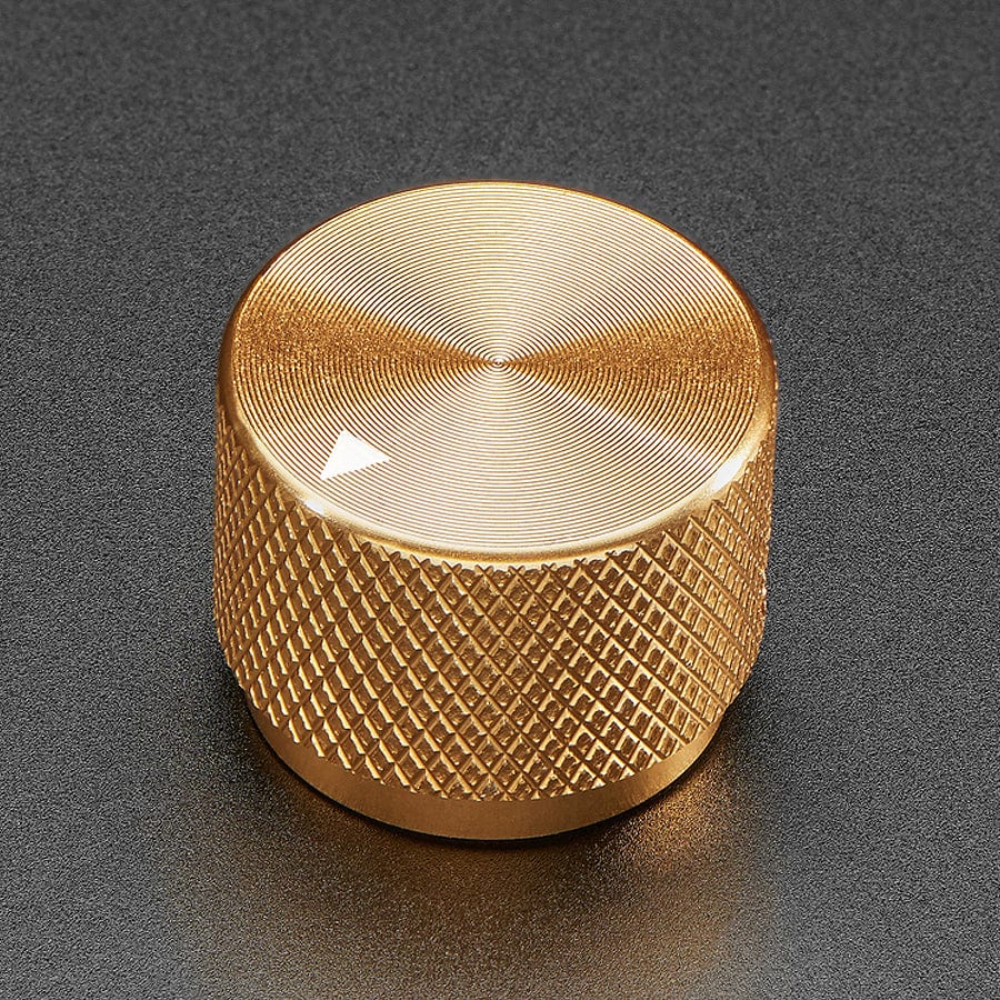 Anodized Aluminium Machined Knob - Gold - 20mm Diameter - The Pi Hut