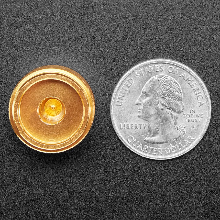 Anodized Aluminium Machined Knob - Gold - 20mm Diameter - The Pi Hut