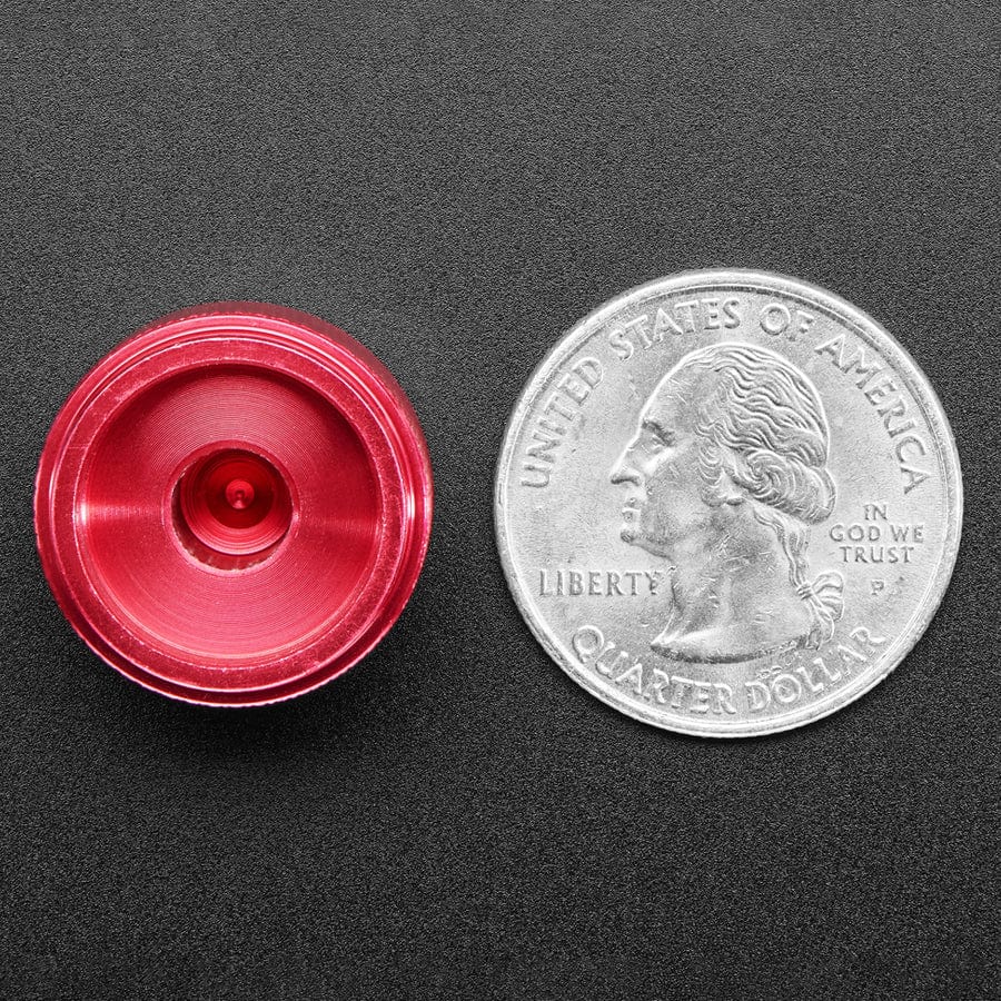 Anodized Aluminium Machined Knob - Red - 20mm Diameter - The Pi Hut