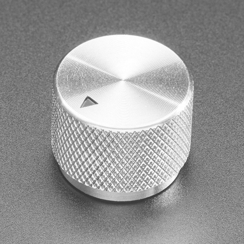 Anodized Aluminium Machined Knob - Silver - 20mm Diameter - The Pi Hut