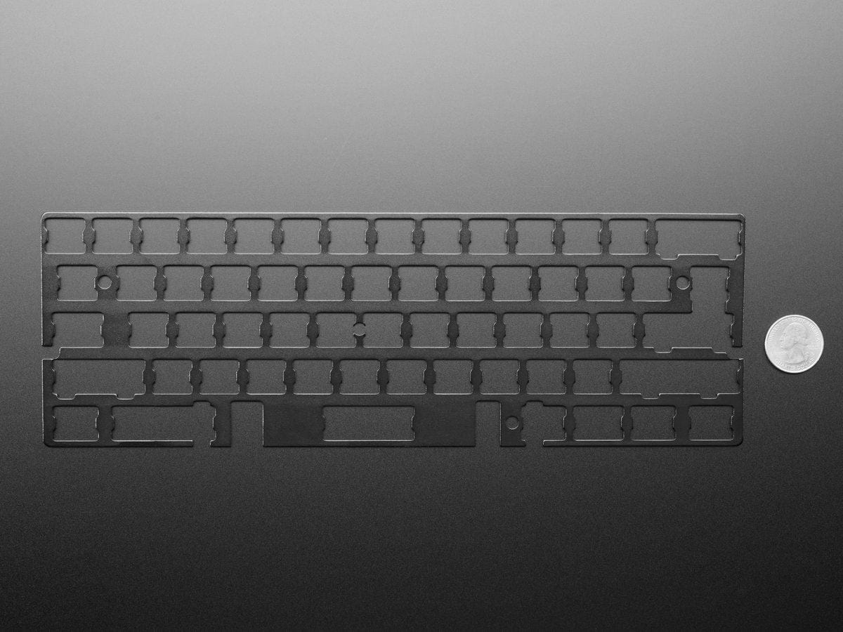 Anodized Black Aluminum Metal Keyboard Plate for GH60 Cases - The Pi Hut