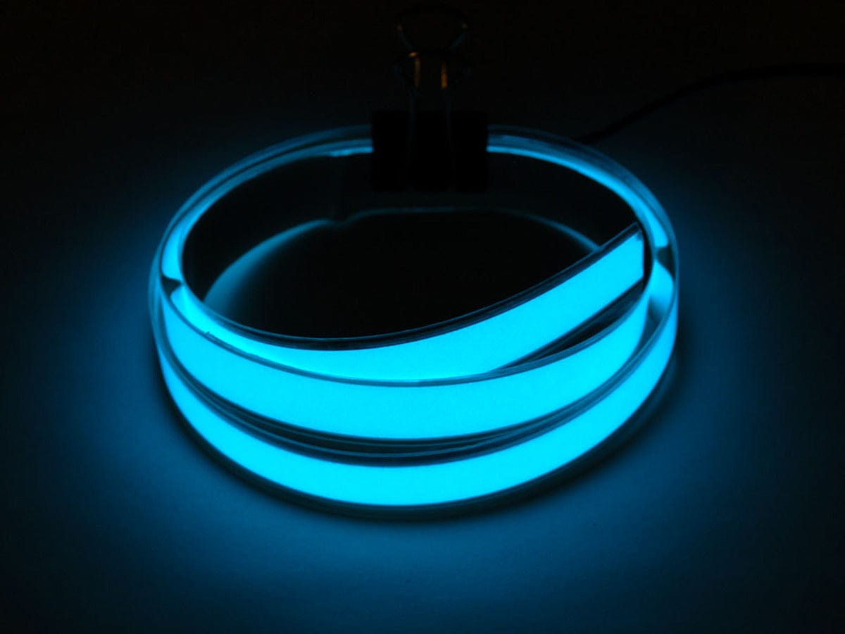 Aqua Electroluminescent (EL) Tape Strip - 100cm w/two connectors - The Pi Hut