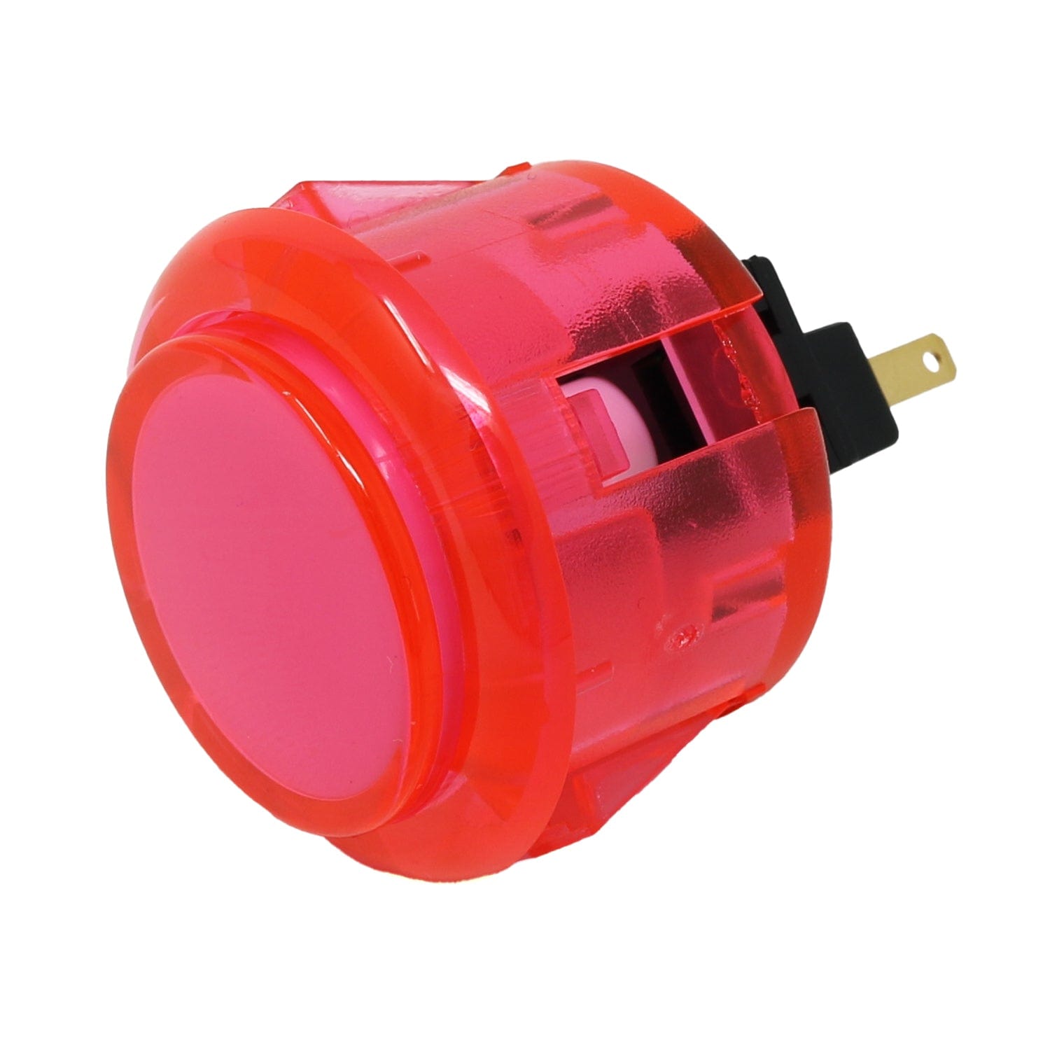 Arcade Button - 30mm Translucent Pink - The Pi Hut