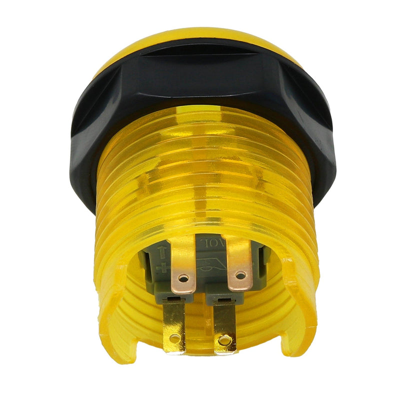 Arcade Button with LED - 30mm Translucent Yellow - The Pi Hut