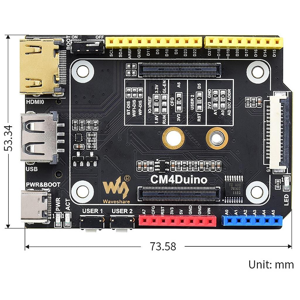 Arduino-Compatible Base Board For Raspberry Pi Compute Module 4 - The Pi Hut