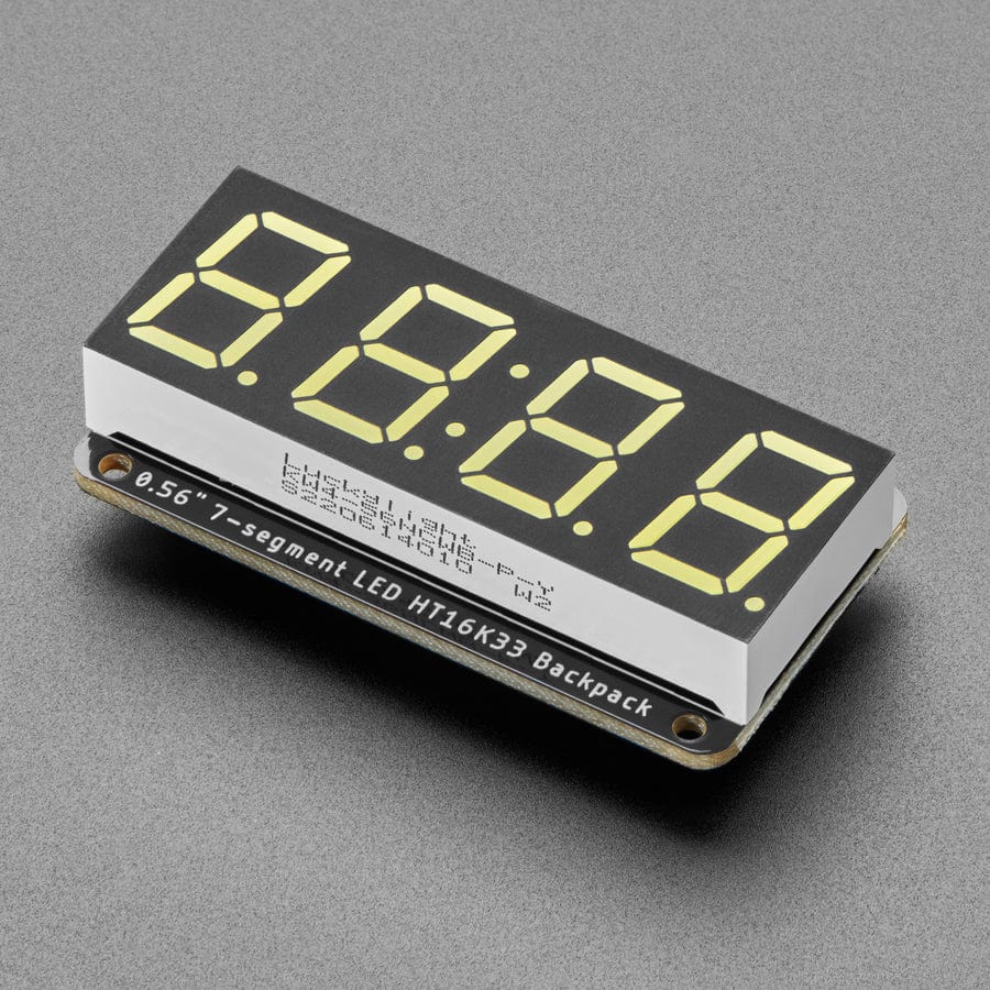 Assembled Adafruit 0.56" 4-Digit 7-Segment Display - w/ I2C Backpack QT - White - The Pi Hut