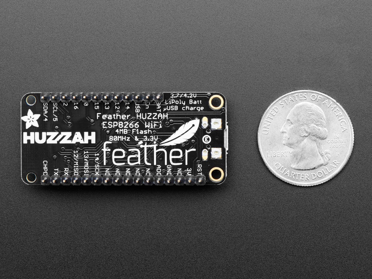 Assembled Adafruit Feather HUZZAH with ESP8266 With Headers - The Pi Hut