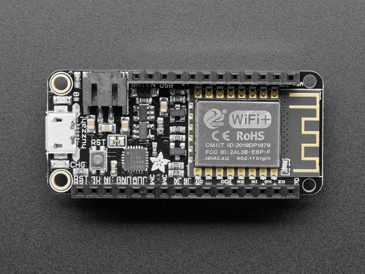 Assembled Feather HUZZAH w/ ESP8266 WiFi With Stacking Headers - The Pi Hut