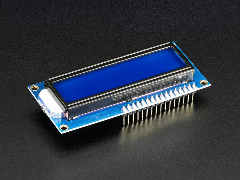 Assembled Standard LCD 16x2 + extras - White on Blue - The Pi Hut