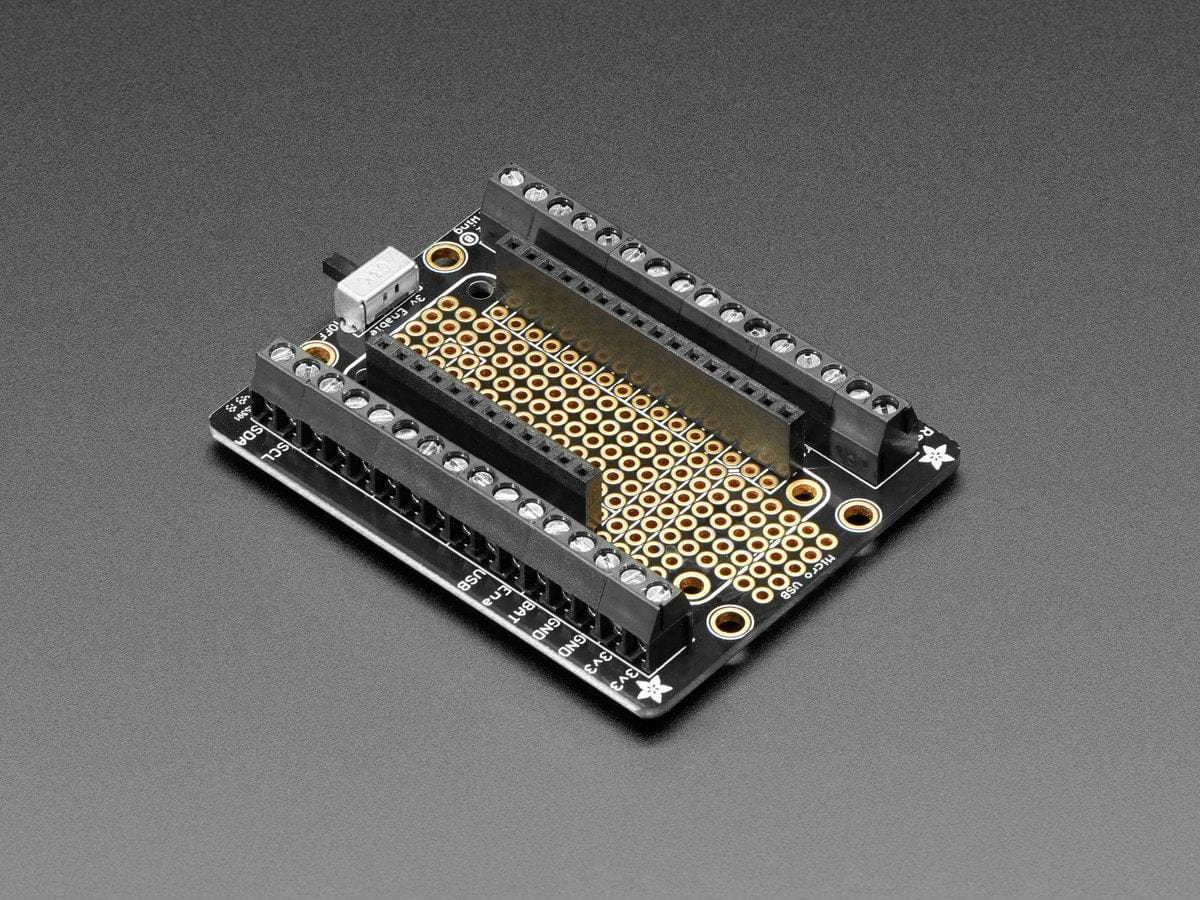 Assembled Terminal Block Breakout FeatherWing for all Feathers - The Pi Hut