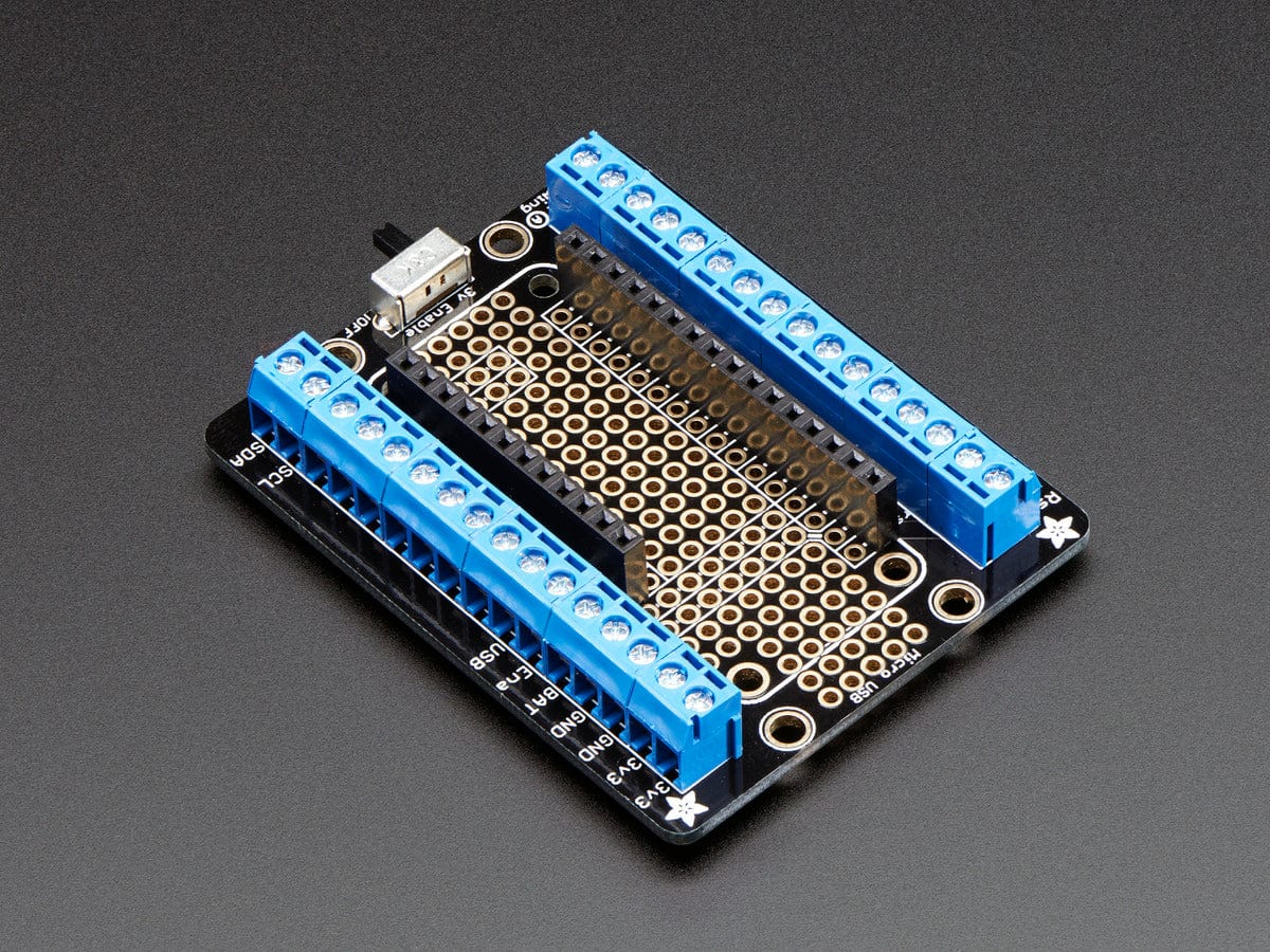 Assembled Terminal Block Breakout FeatherWing for all Feathers - The Pi Hut