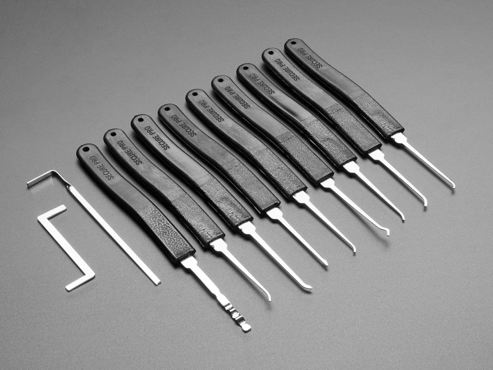 Basic Lock-sport Pick Set - 9 Picks and 2 Wrenches - The Pi Hut