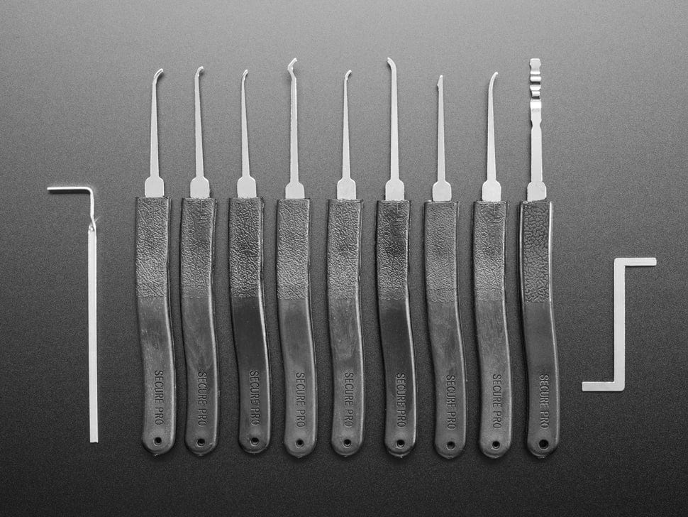 Basic Lock-sport Pick Set - 9 Picks and 2 Wrenches - The Pi Hut