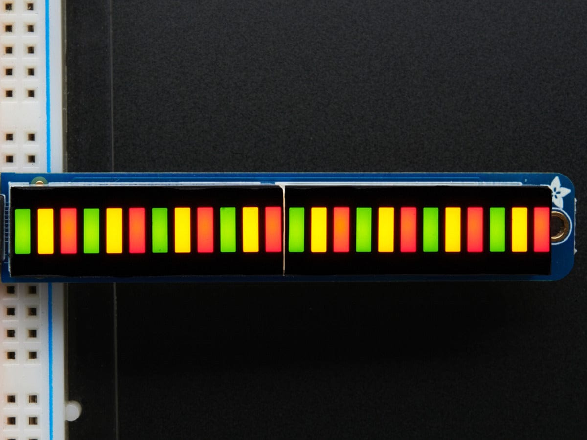 Bi-Color (Red/Green) 24-Bar Bargraph w/I2C Backpack Kit - The Pi Hut