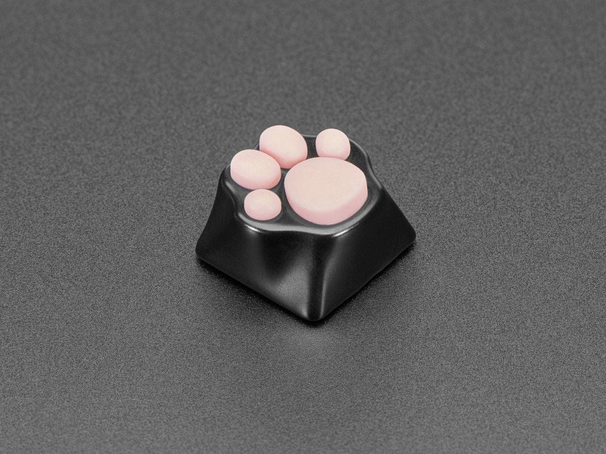 Black Aluminum Kitty Paw Keycap with Pink Silicone Toes - The Pi Hut