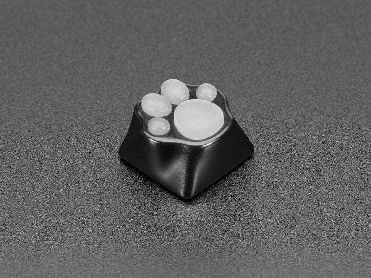 Black Aluminum Kitty Paw Keycap with Translucent Silicone Toes - The Pi Hut