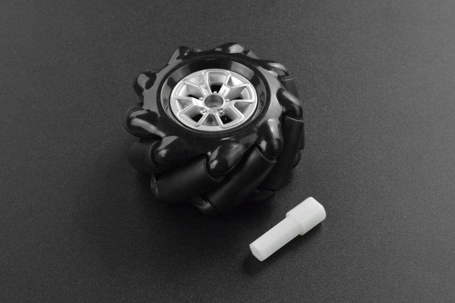 Black Mecanum Wheel with Motor Shaft Coupling (60mm) - Right - The Pi Hut